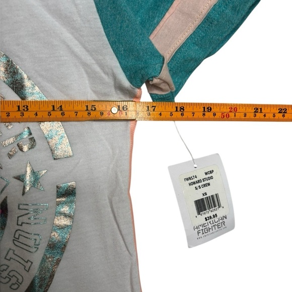 NWT American Fighter Howard Tee T-Shirt in Crystal White Blue Size XS - Picture 9 of 11